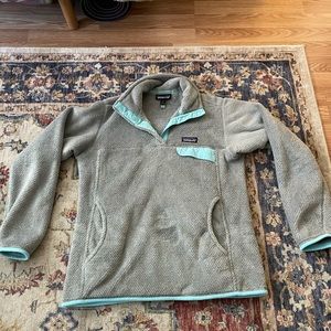 Patagonia Retool Snap-T Pullover Blue and Grey Size Medium